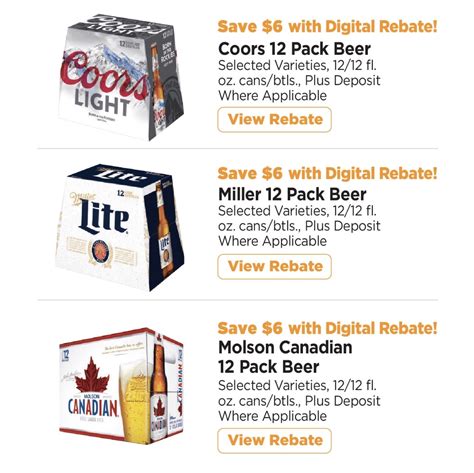 Limited time offer. . Tops beer rebates